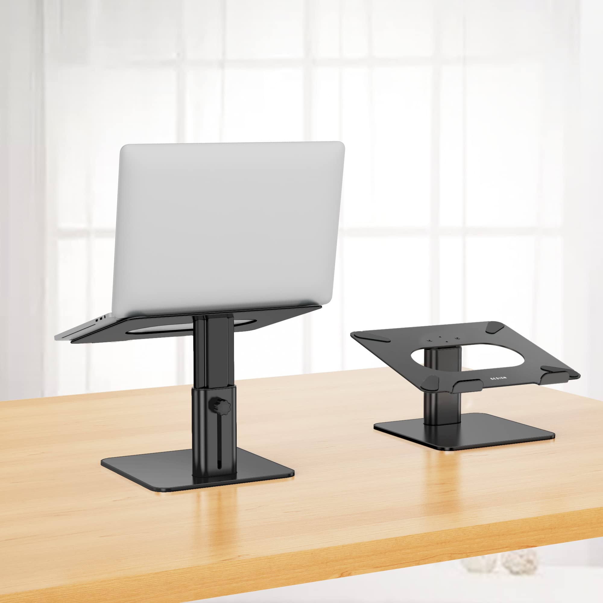 Laptop Stand, Ergonomic Adjustable Notebook Riser, Computer Holder, Laptop Mount Compatible with 10-15.6" Laptops, Black