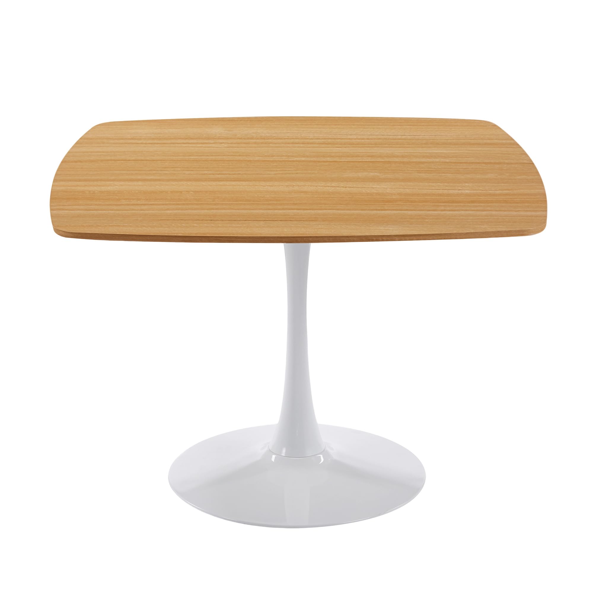 42 Inch Square Tulip Dining Table for 2-6 Person, Modern Mid-Century Kitchen Table with MDF Top & Oak Finish, Small Space Table for Apartment, Bistro, Cafe, Office and Living Room