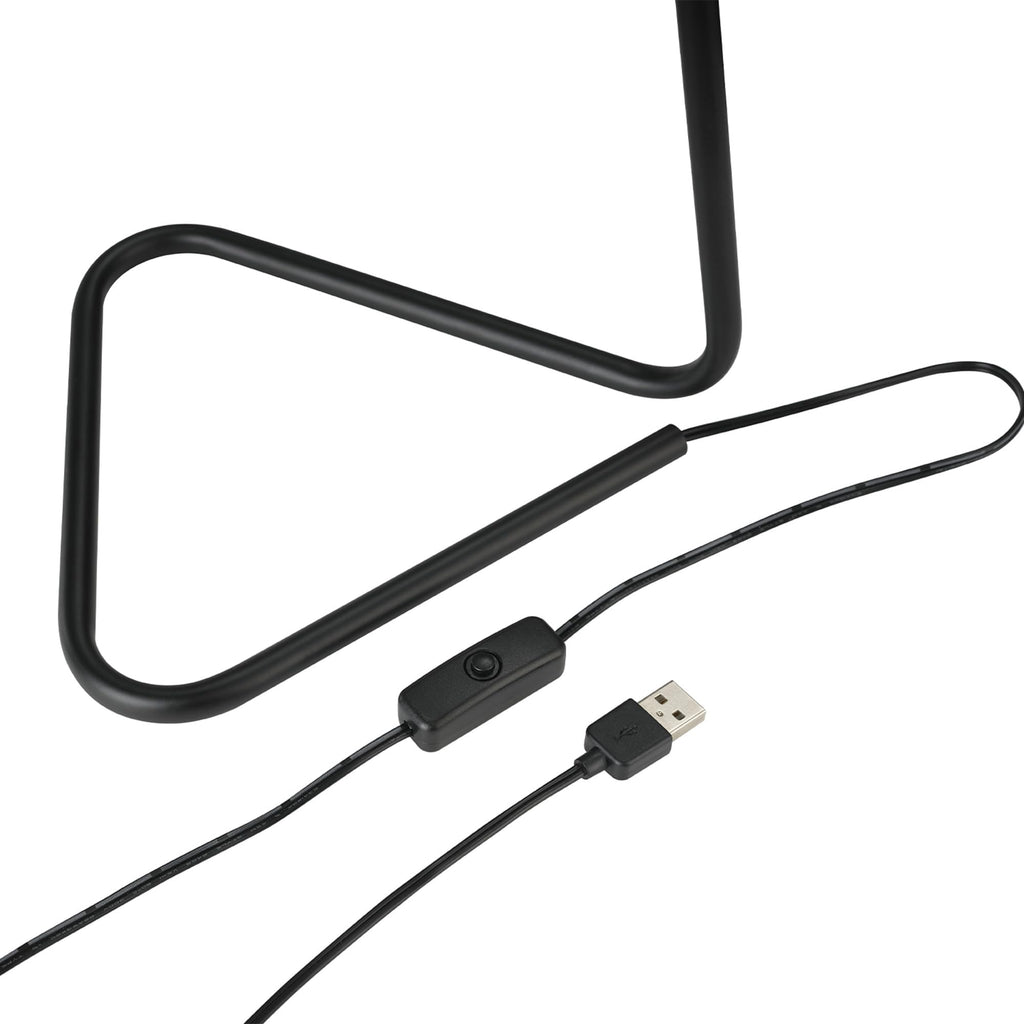 56060 Arden 12" LED Integrated Desk Lamp, Adjustable Gooseneck, in-Line On Off Switch, USB Cable Included, 7 Watts, 200 Lumens,Black