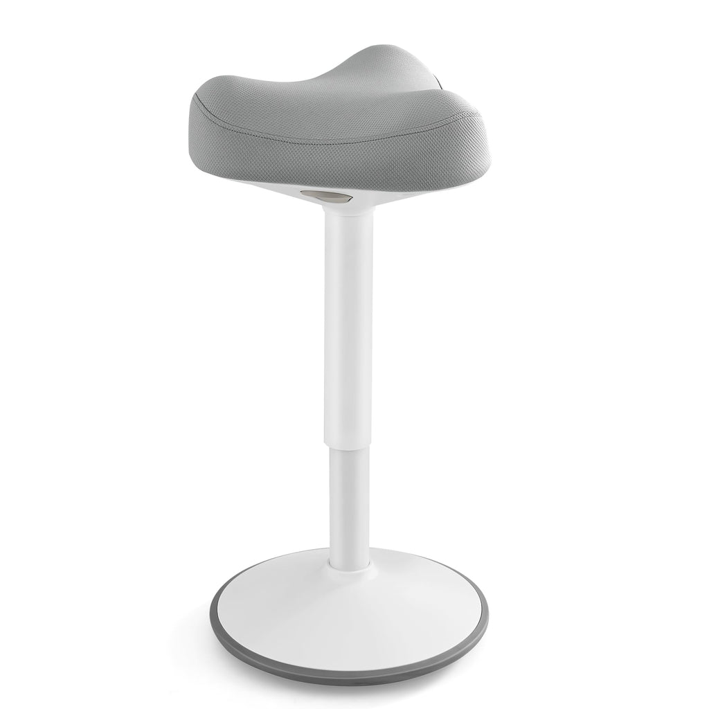 Ergonomic Sit Stand Stool, Height Adjustable Standing Desk Stool 23.3-33.1 Inches, Swivel Balance Chair with Non-Slip Base, Saddle Seat, for Active Sitting, Office, Home, Dove Gray