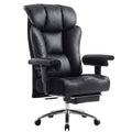 Big and Tall Office Chair 400 lbs Capacity, Oversized Executive Desk Chair with Footrest, Extra Wide 23" Seat, High Back Ergonomic PU Leather Home Office Chair， Black