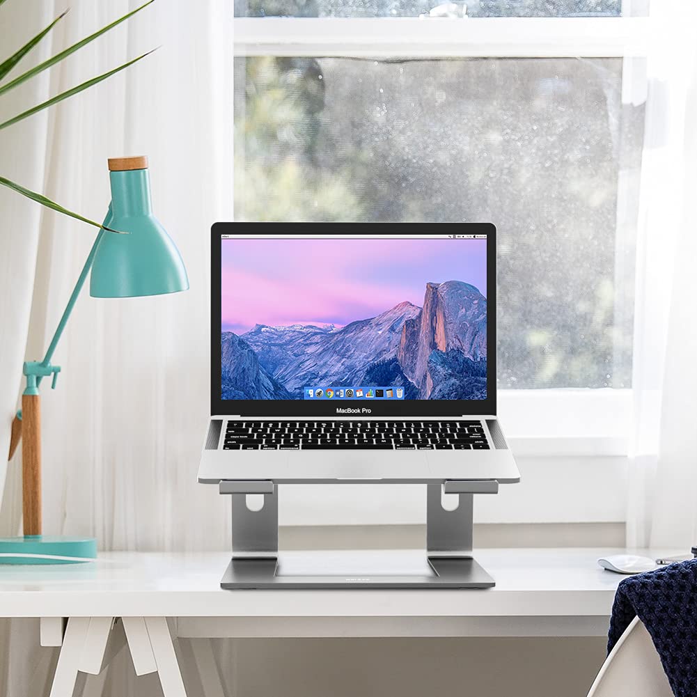 Aluminum Laptop Stand, Ergonomic Detachable Computer Stand, Notebook Holder, Laptop Mount Compatible with Air, Pro, Dell, HP, Lenovo More 10-15.6" Laptops, Gray