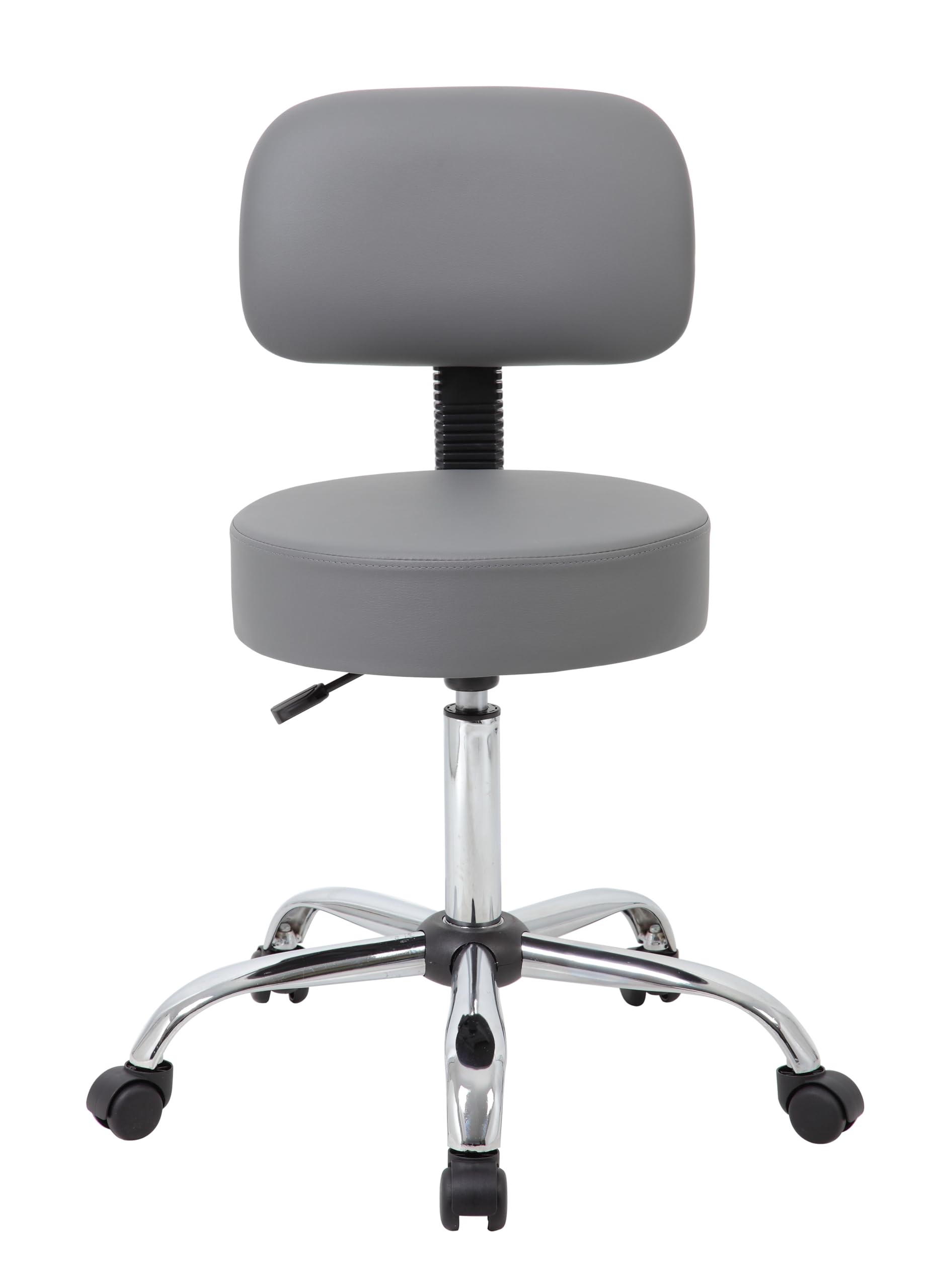 Be Well Medical Spa Professional Adjustable Drafting Stool with Back, Grey (B245-GY)