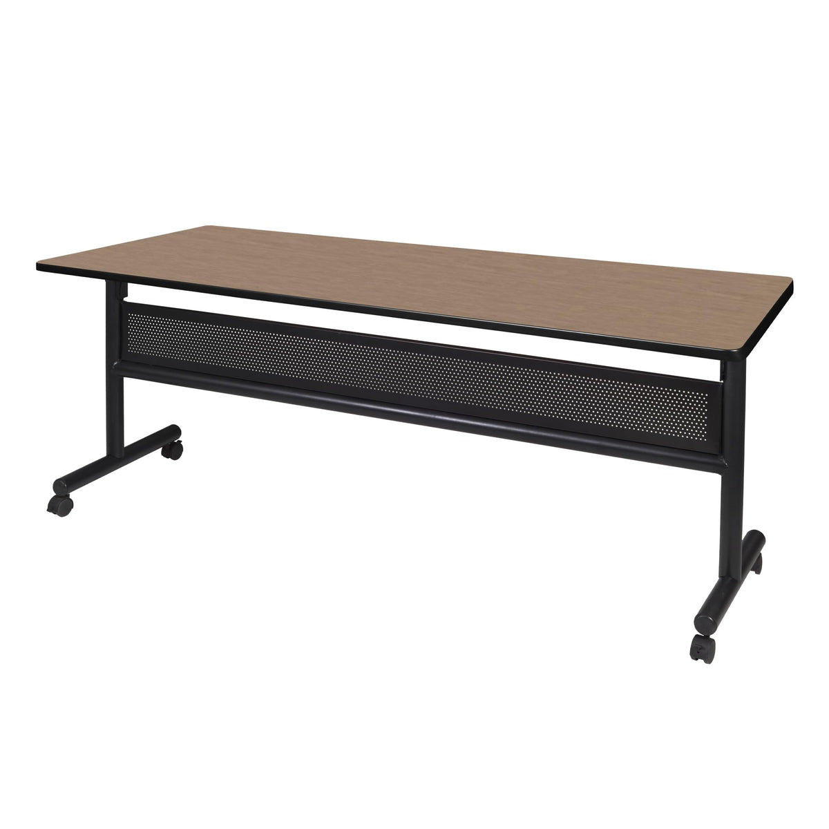 Kobe 72 x 24 in. Flip-Top Training Nesting Table with Modesty Panel- Noble Oak