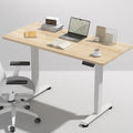 47.2 Inch Electric Standing Desk, Height Adjustable Sit Stand Up, Wood Desktop, Work Home Office Computer PC Desks, Gaming Writing Study Bedroom Rising Table, Nature