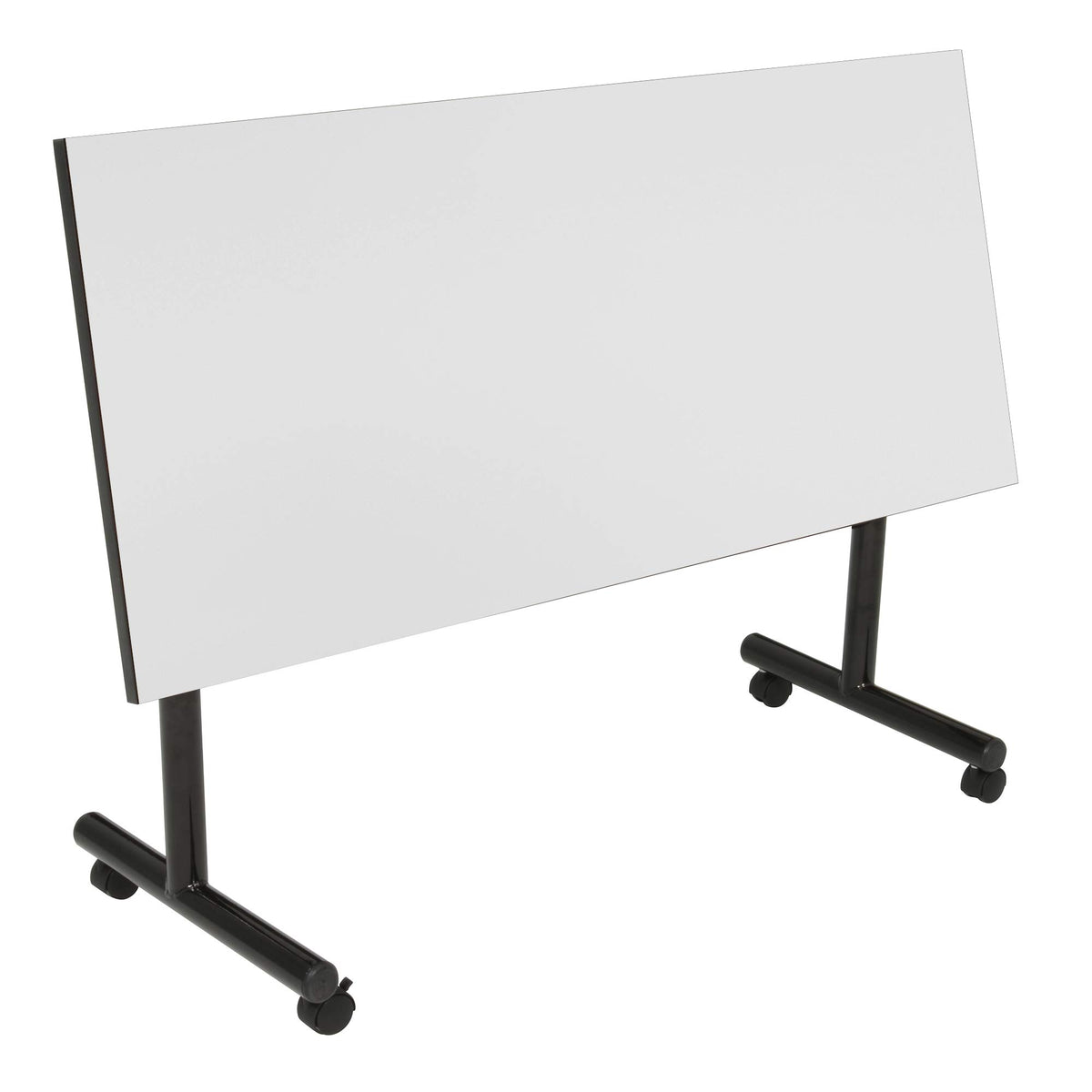 72 x 24 in. Flip-Top Training & Nesting Table – Mobile Folding Classroom & Training Room Table with Locking Casters, Space-Saving Flip Design, Durable Laminate Worksurface (White)