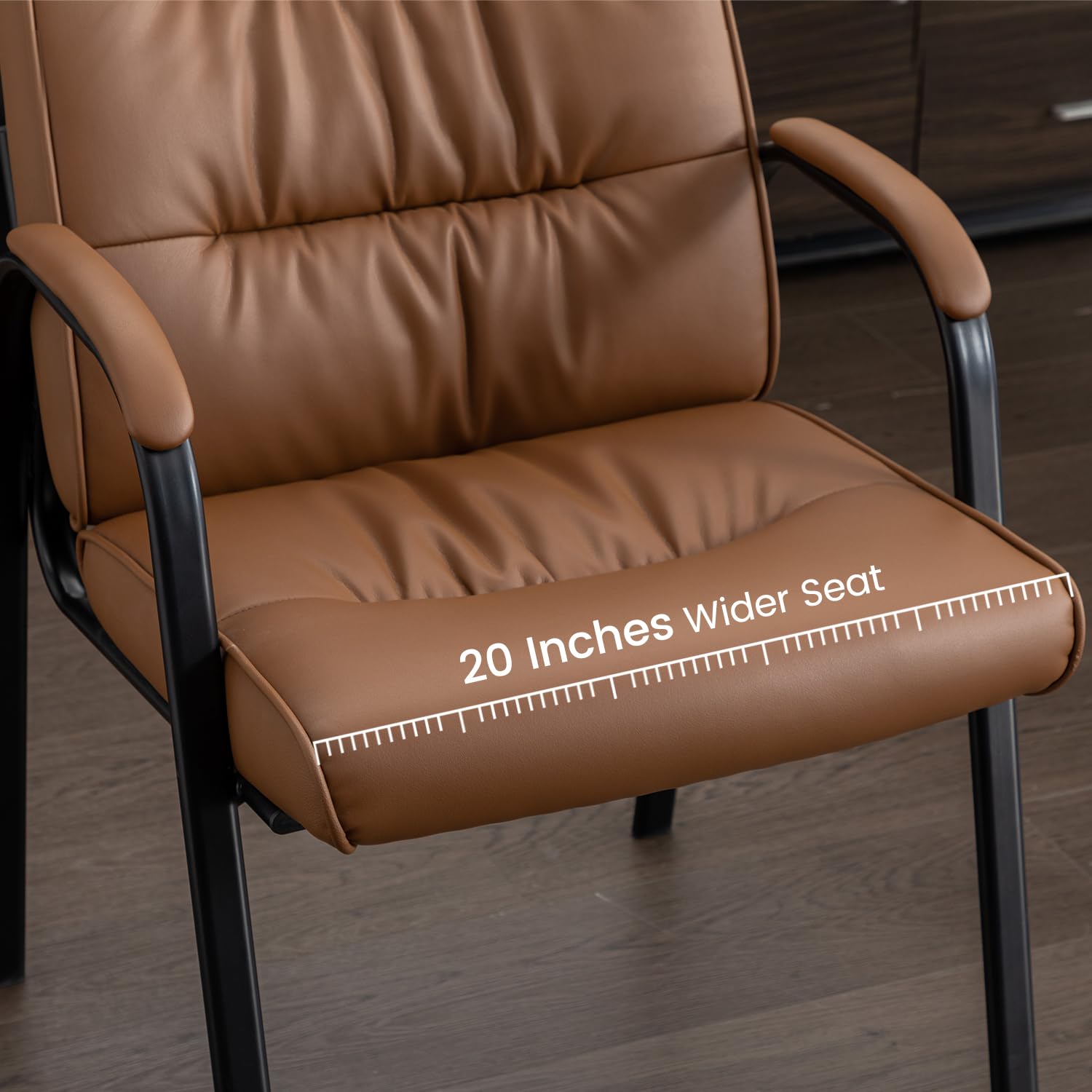 Office Guest Reception Chair Set of 8, Conference Room Chairs Waiting Room Chairs 8 Pack, Modern Leather Office Desk Chair No Wheels.