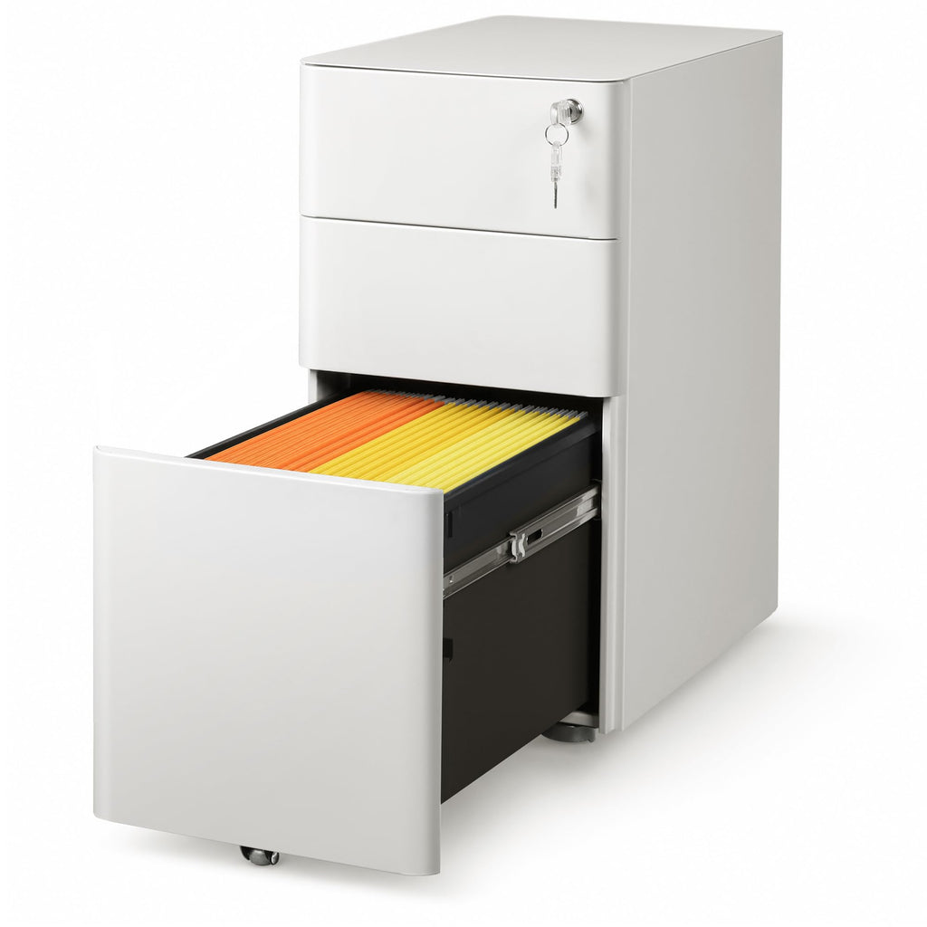 3 Drawer File Cabinet on Wheels, Fully Assembled Except Casters