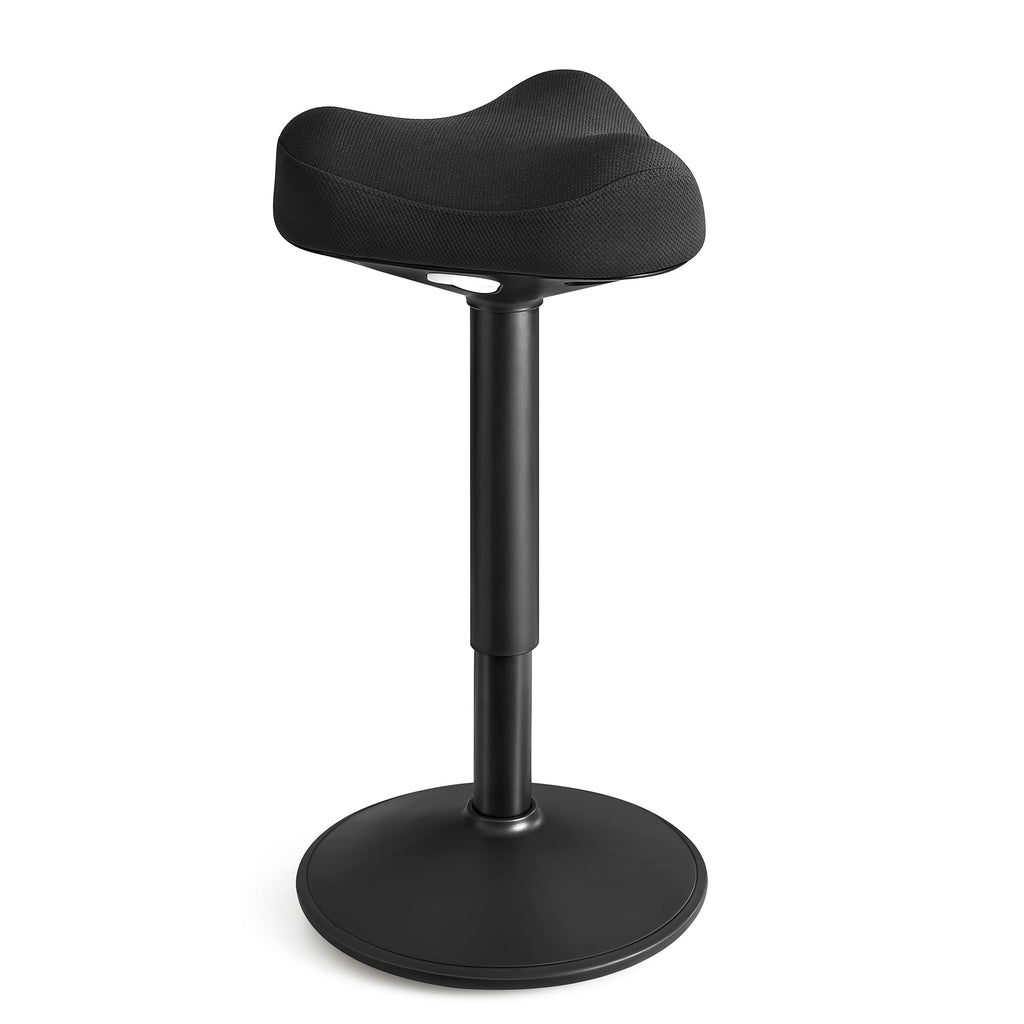 Ergonomic Sit Stand  Stool, Height Adjustable Standing Desk Stool 23.3-33.1 Inches, Swivel Balance Chair with Non-Slip Base, Saddle Seat, for Active Sitting, Office, Home, Ink Black