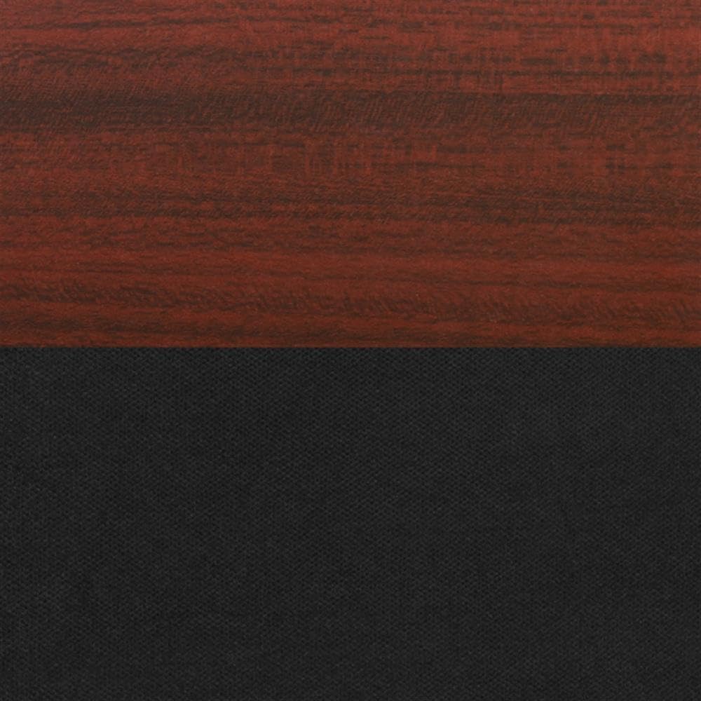 48 x 24 in Flip-Top Nesting Table with 2 Mesh Guest Chairs, Mahogany Laminate, 1-Inch Thick Thermal Fused Melamine Top, Black T Edge Banding, Space-Saving Training Room Furniture Set
