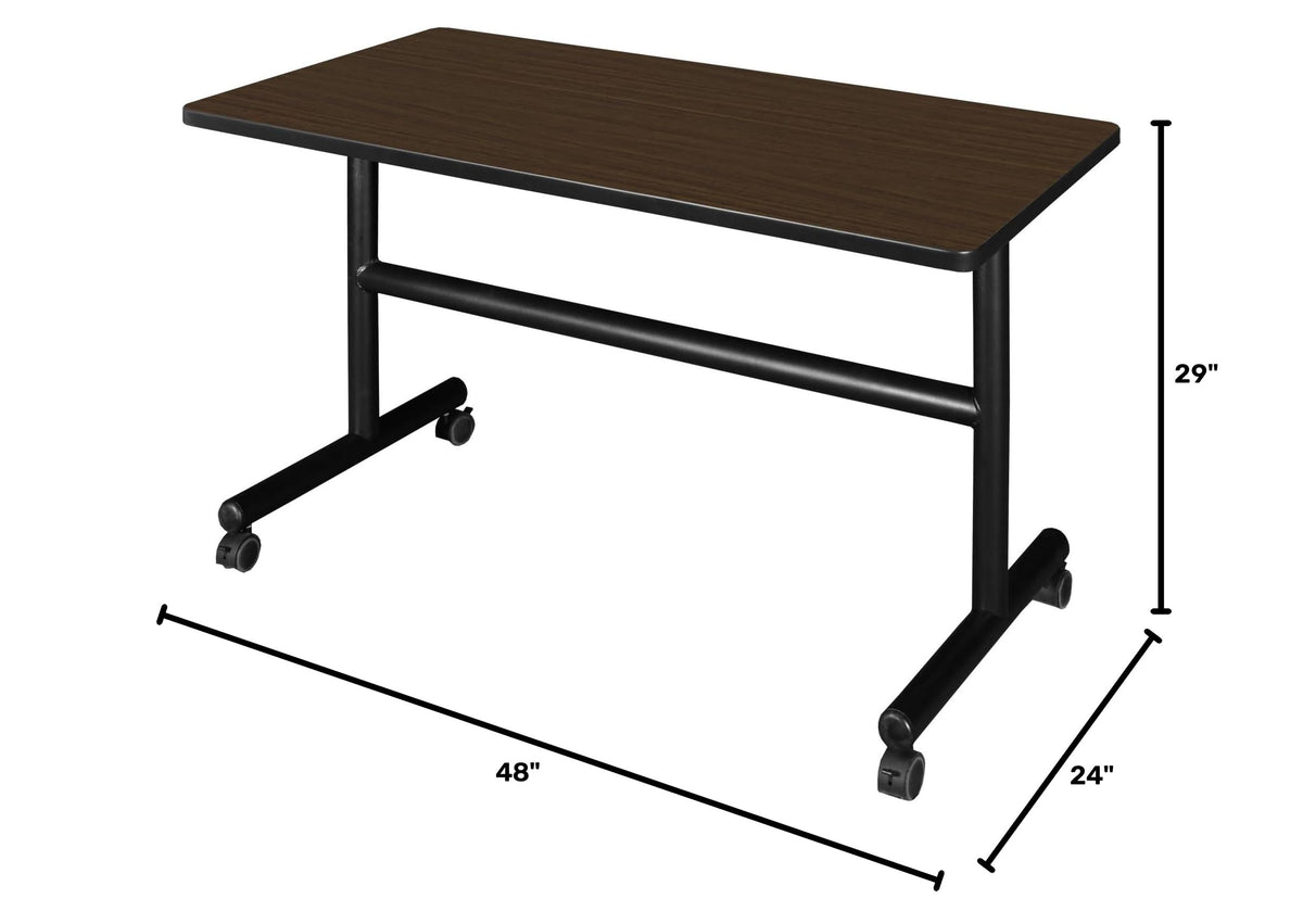 Kobe 48 x 24 in. Flip-Top Training Nesting Table- Neo Walnut