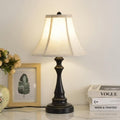 Traditional Table Lamp, Black Vintage Desk Lamp with Fabric Shade