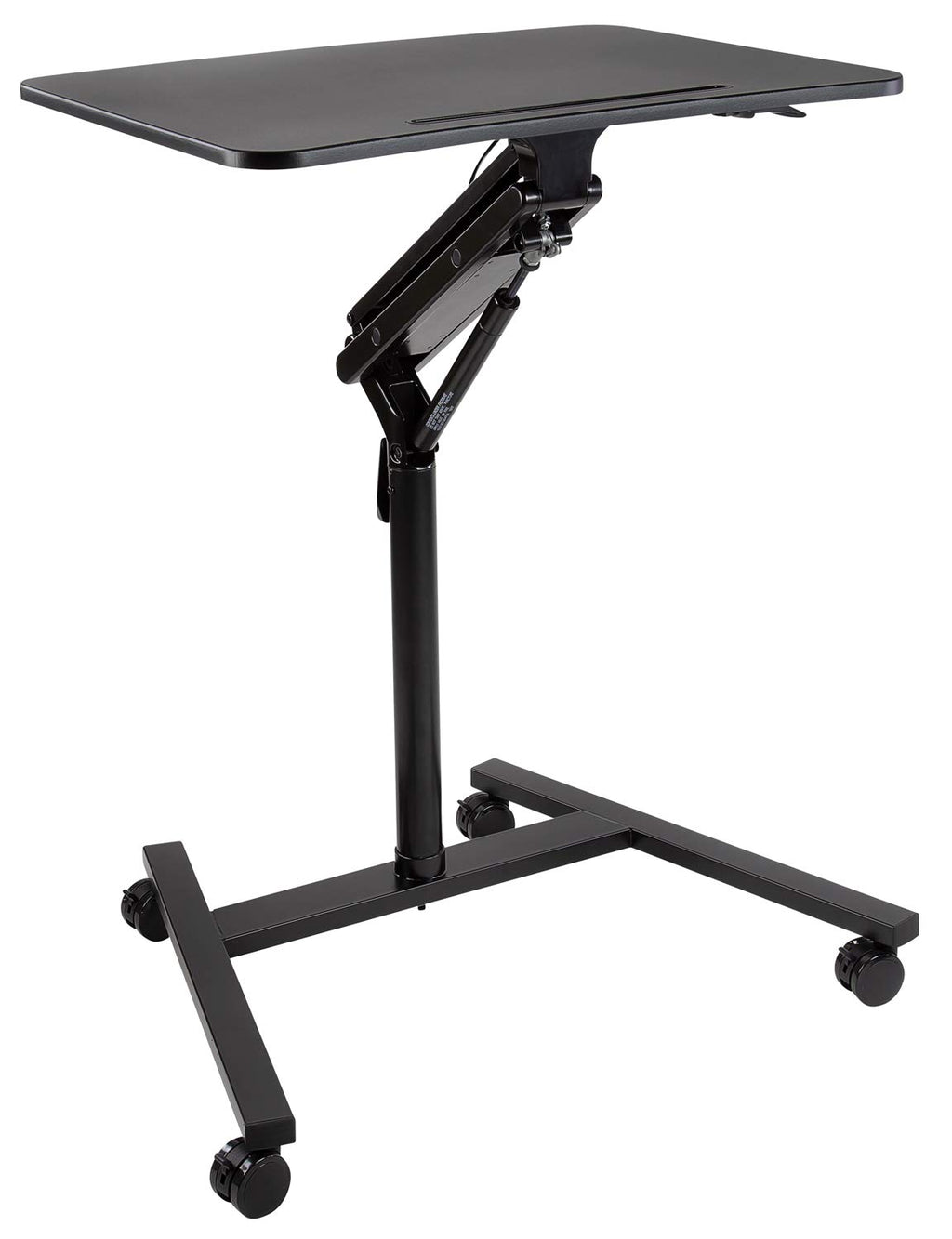 Mobile Standing Desk for Laptop with Wheels, Gas Spring Height Adjustable Rolling Workstation Cart, 27" x 20" Laptop Desk on Wheels, Portable Computer Desk for Home Office, Classroom