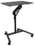 Mobile Standing Desk for Laptop with Wheels, Gas Spring Height Adjustable Rolling Workstation Cart, 27" x 20" Laptop Desk on Wheels, Portable Computer Desk for Home Office, Classroom