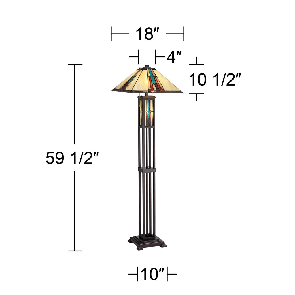 59 1/2" Tall Ranier Mission Night Light Floor Lamp Living Room