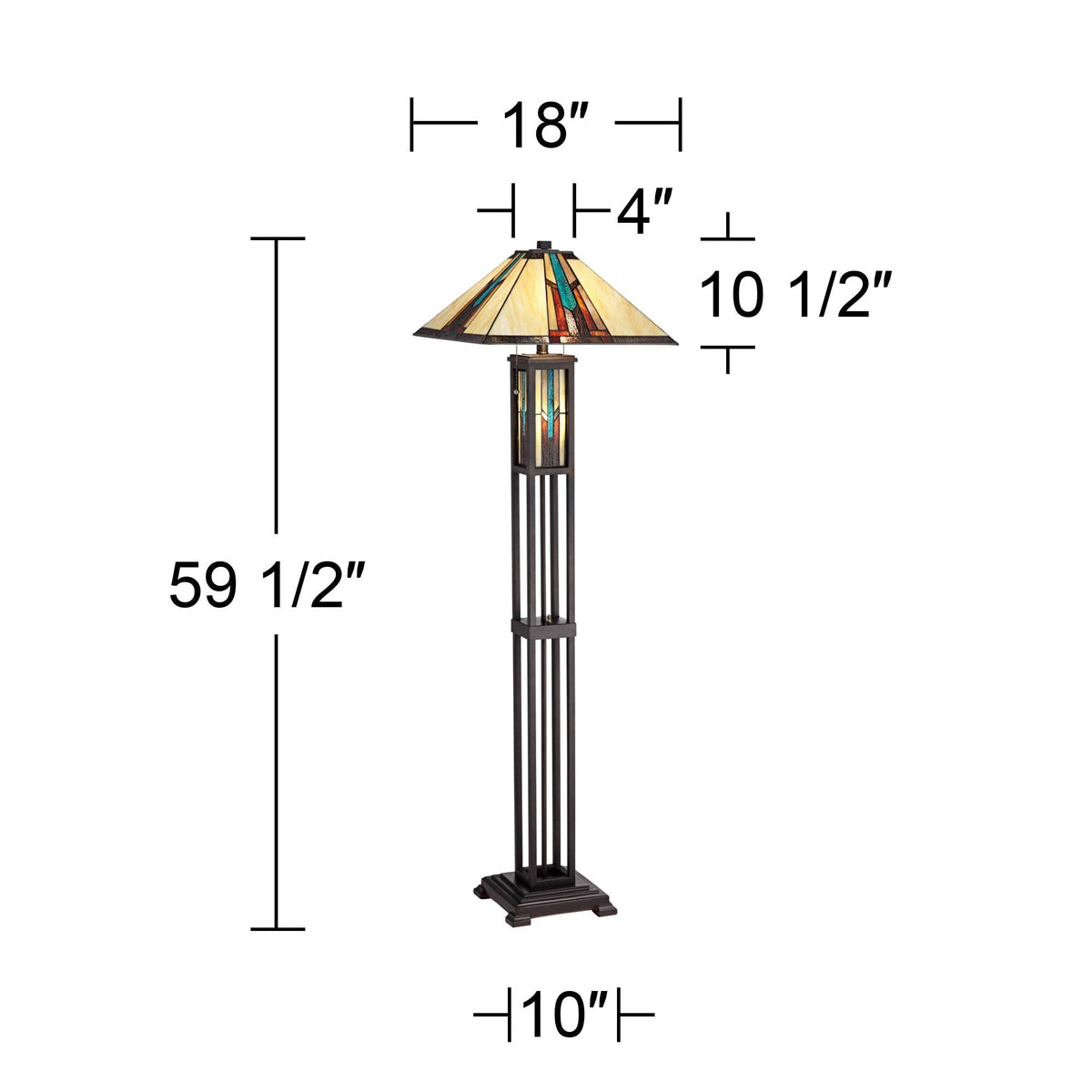 59 1/2" Tall Ranier Mission Night Light Floor Lamp Living Room