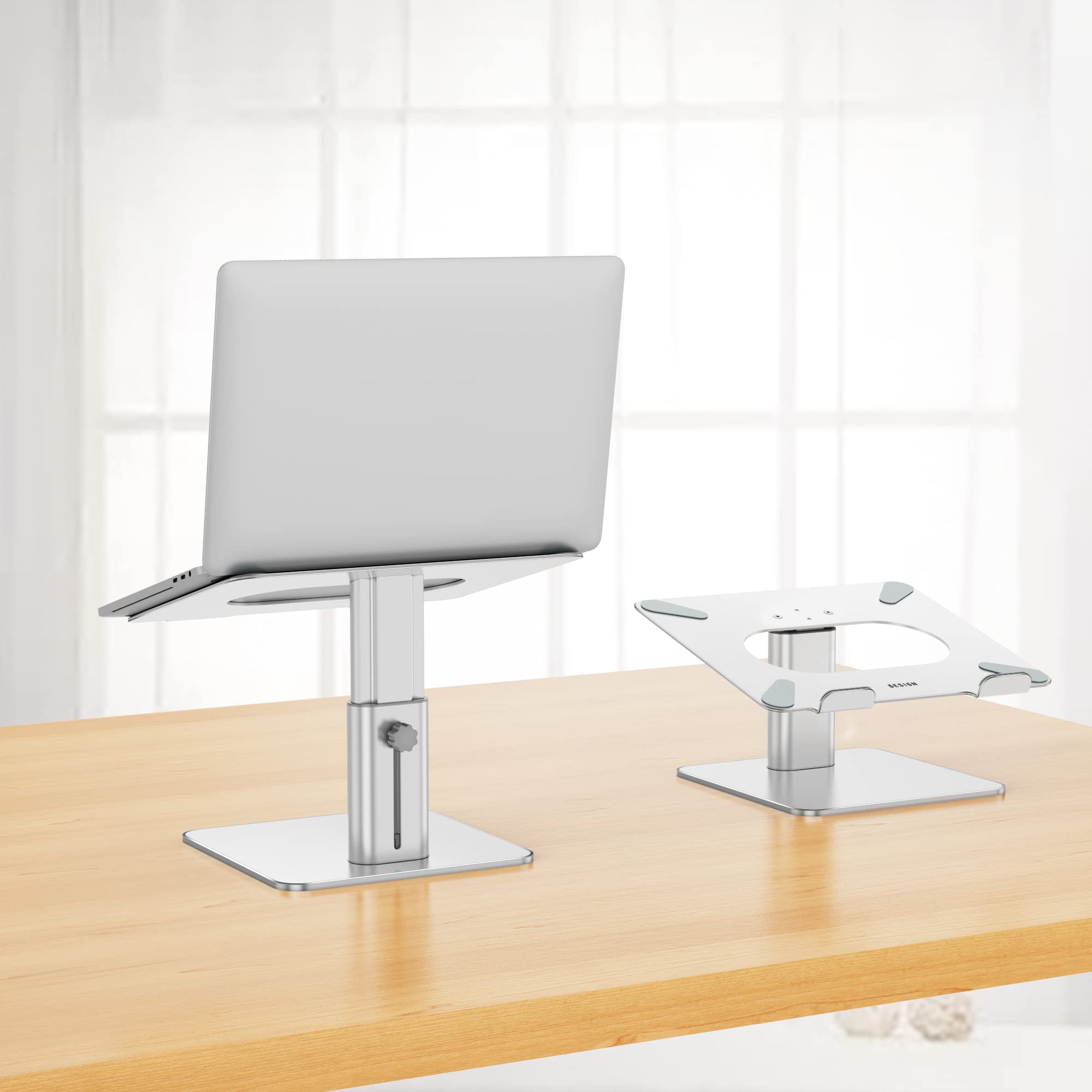 Laptop Stand, Ergonomic Adjustable Notebook Riser, Computer Holder, Laptop Mount Compatible with 10-15.6" Laptops, Silver