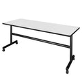 72 x 24 in. Flip-Top Training & Nesting Table – Mobile Folding Classroom & Training Room Table with Locking Casters, Space-Saving Flip Design, Durable Laminate Worksurface (White)