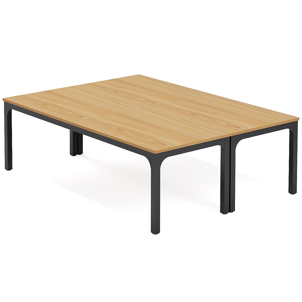 6.5 FT Conference Room Table, 78.74" W x 27.56" D Large Office Conference Table, Modern Seminar Meeting Table Desk for Boardroom, Meeting Room (2, Natural)