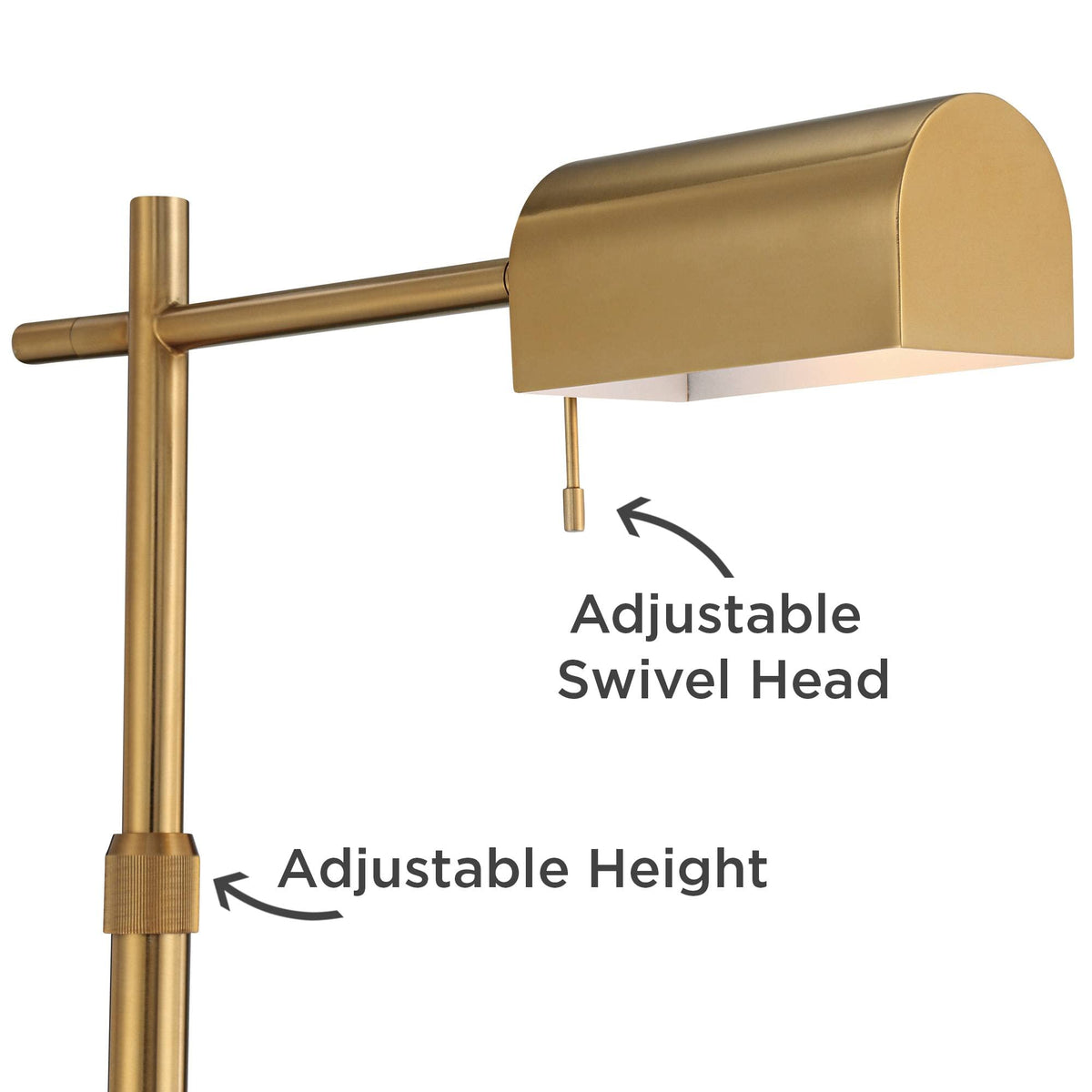 Gazette Adjustable Height Marble and Gold Pharmacy 60" Tall Floor Lamp