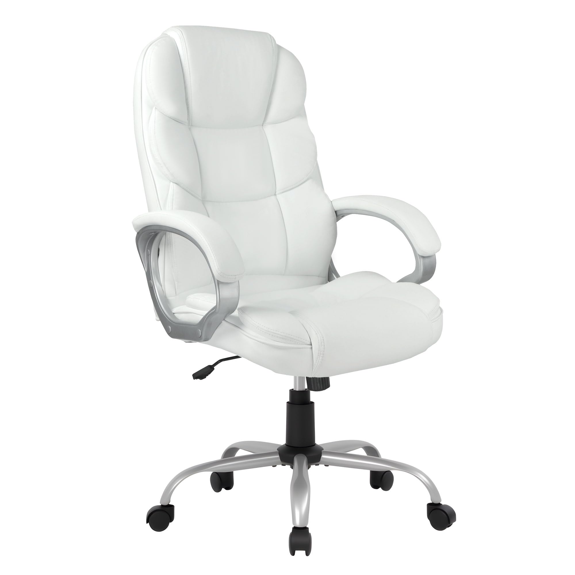 Office Chair Computer High Back Adjustable Ergonomic Desk Chair Executive PU Leather Swivel Task Chair with Armrests Lumbar Support (Beige)