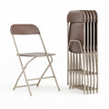 6 Pack, Hercules Series Plastic Folding Chair - Brown - 650LB Weight Capacity Comfortable Event Chair-Lightweight Folding Chair