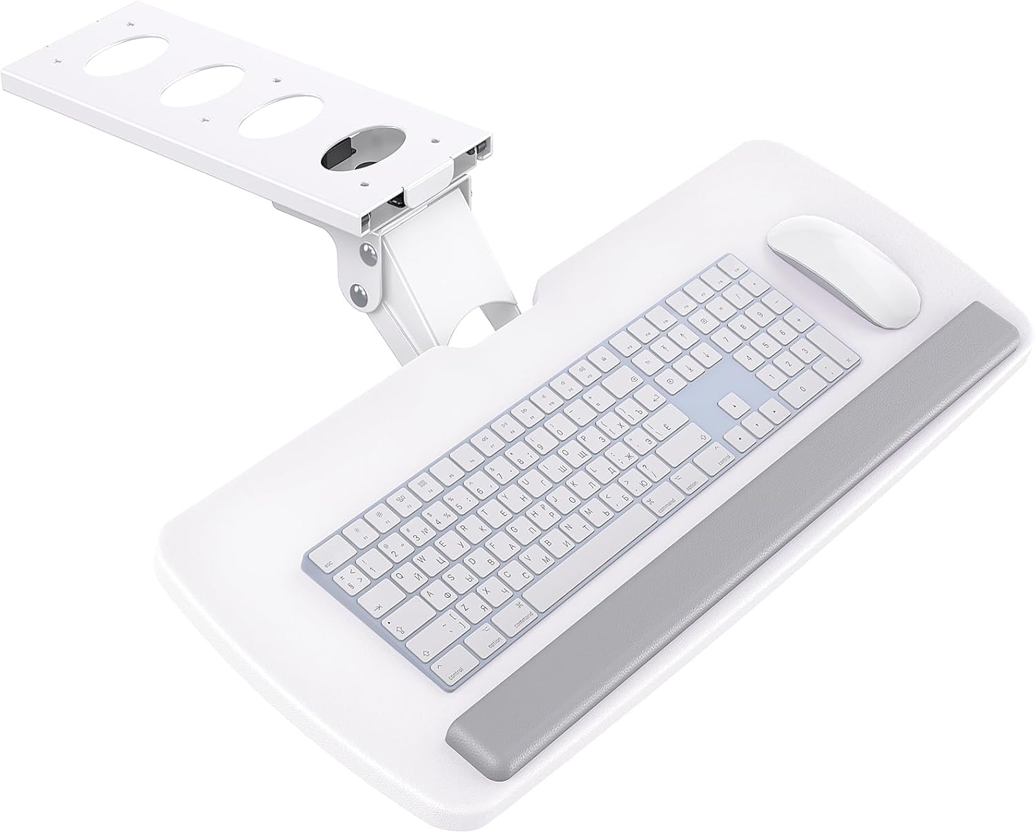 Keyboard Tray Under Desk, 360 Adjustable Ergonomic Sliding Keyboard & Mouse Tray, Under Desk Keyboard Tray Slide Out, Keyboard Holder Under Desk for Typing in Home, Office Work, 25"W x 9.84"D