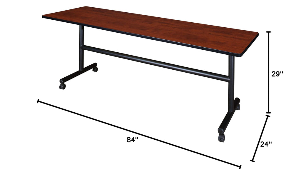 Kobe 84 x 24 in. Flip-Top Training Nesting Table- Cherry