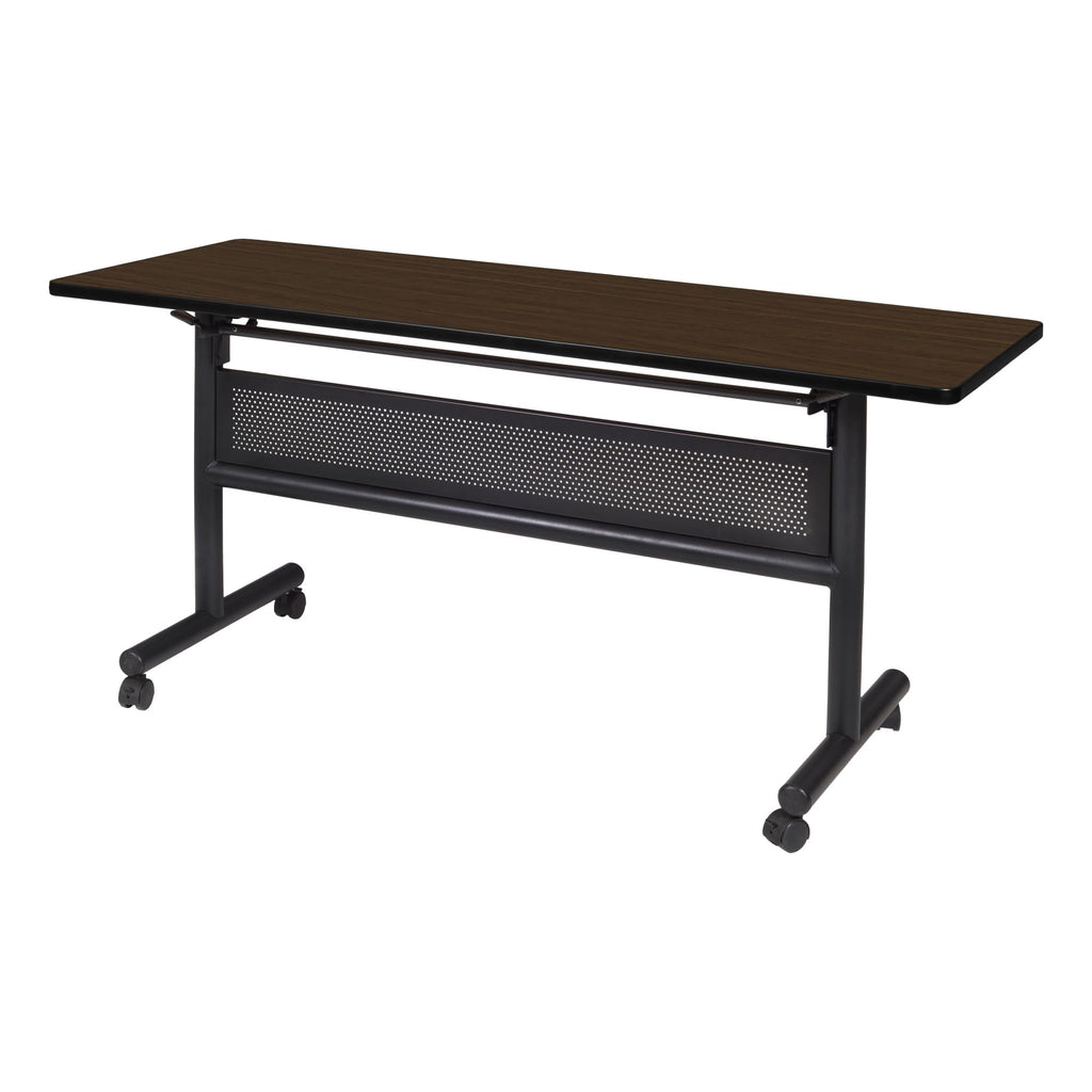 Kobe 60 x 24 in. Flip-Top Training Nesting Table with Modesty Panel- Neo Walnut