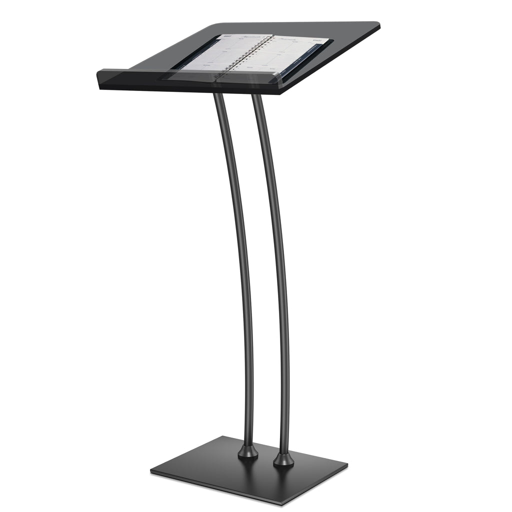 Acrylic Podium Lectern with Iron Stable Bottom, Pulpits for Churches with 10MM Thickened Acrylic Countertop, Multi Function Pulpit for Modern Classroom Music Concert Wedding Conference Event
