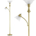 Torchiere Glod Floor Lamp with Adjustable Angle Reading Lamp-71IN