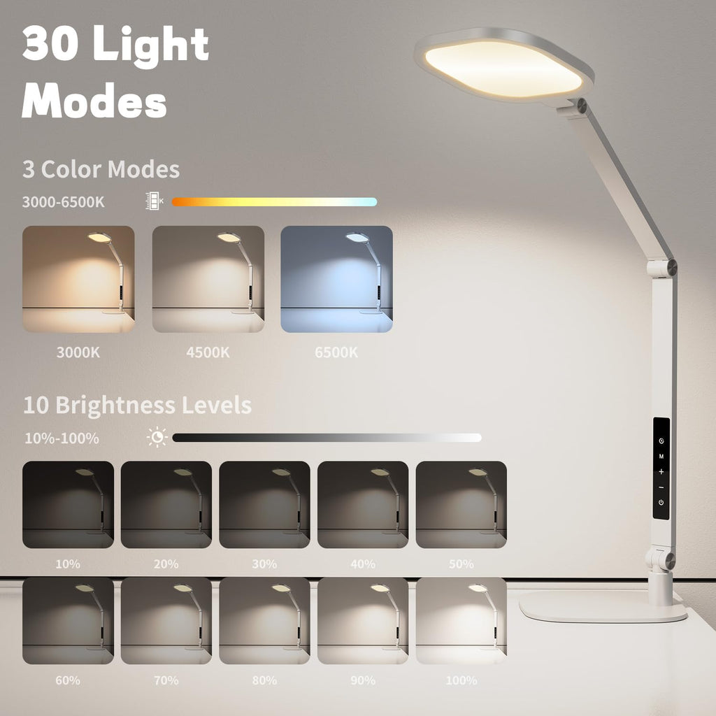 LED Desk Lamp for Home Office, Soft Edge-lit Design, Modern Style