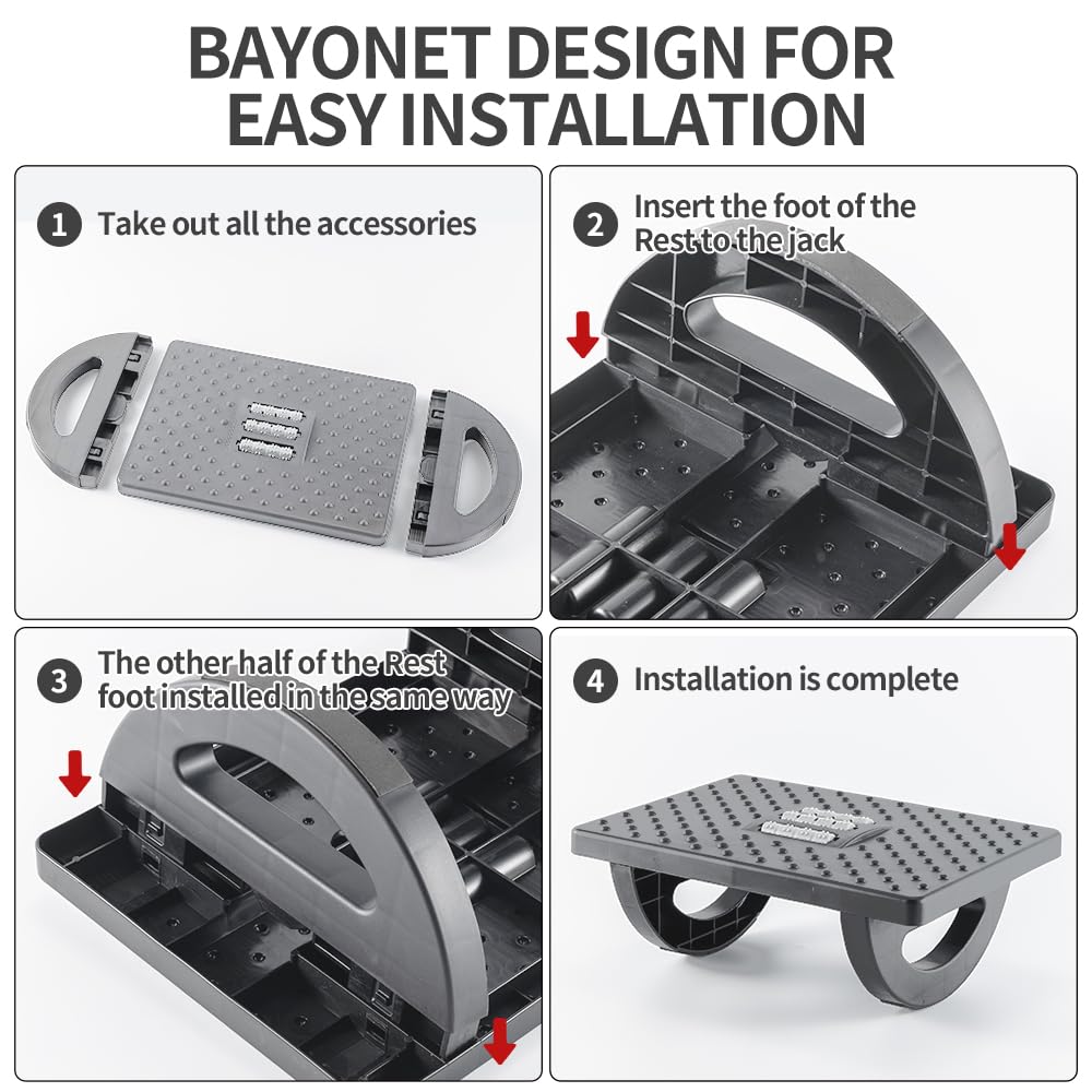 Foot Rest for Under Desk at Work - Ergonomic Foot Stools for Under Office Desk - Rocking Footrest with Roller Massager - Leg Rest for Chair, Computer Gaming -13" L x 9.6" W x 5" H (Gray)