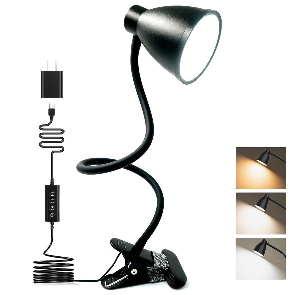 Desk Lamp 5 Color Modes 10 Brightness Dimmer Reading Light Black