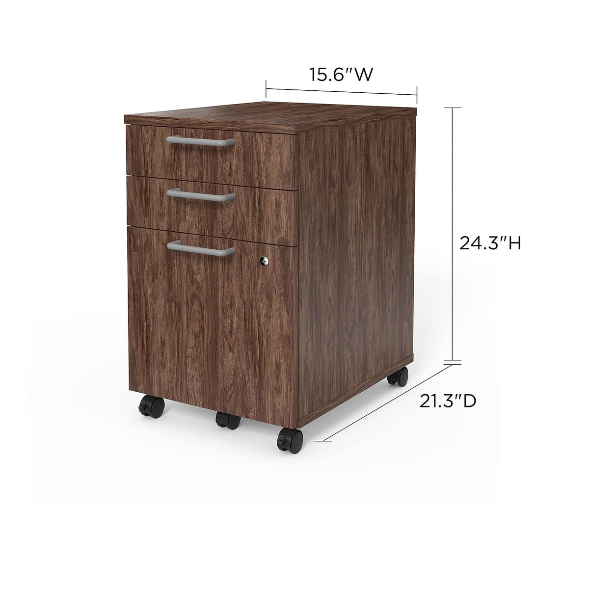 Essentials Mobile Pedestal File, 3-Drawer, Espresso