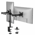Dual Monitor Stand, Full Motion Desk Mount for 2 Screens up to 32” and 19.8 lbs Each, Tilt Swivel Rotate, VESA 75x75 & 100x100, Adjustable Dual Screen Arm with C-Clamp or Grommet