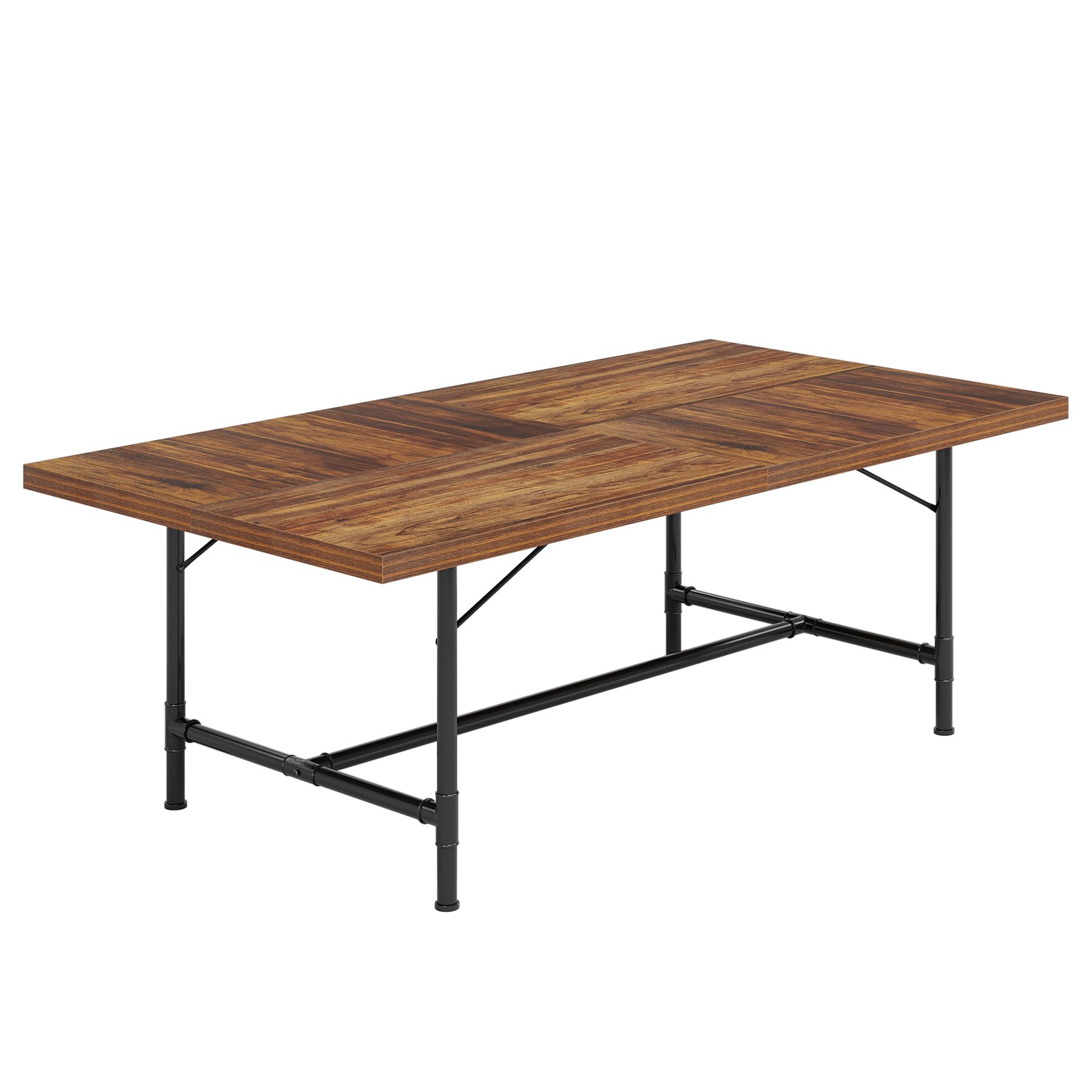 6FT Conference Table, Rustic Rectangle 70.8" W x 35.4" D Meeting Table, Modern Seminar Table Boardroom Desk for Office Meeting Conference Room (6ft, Rustic)