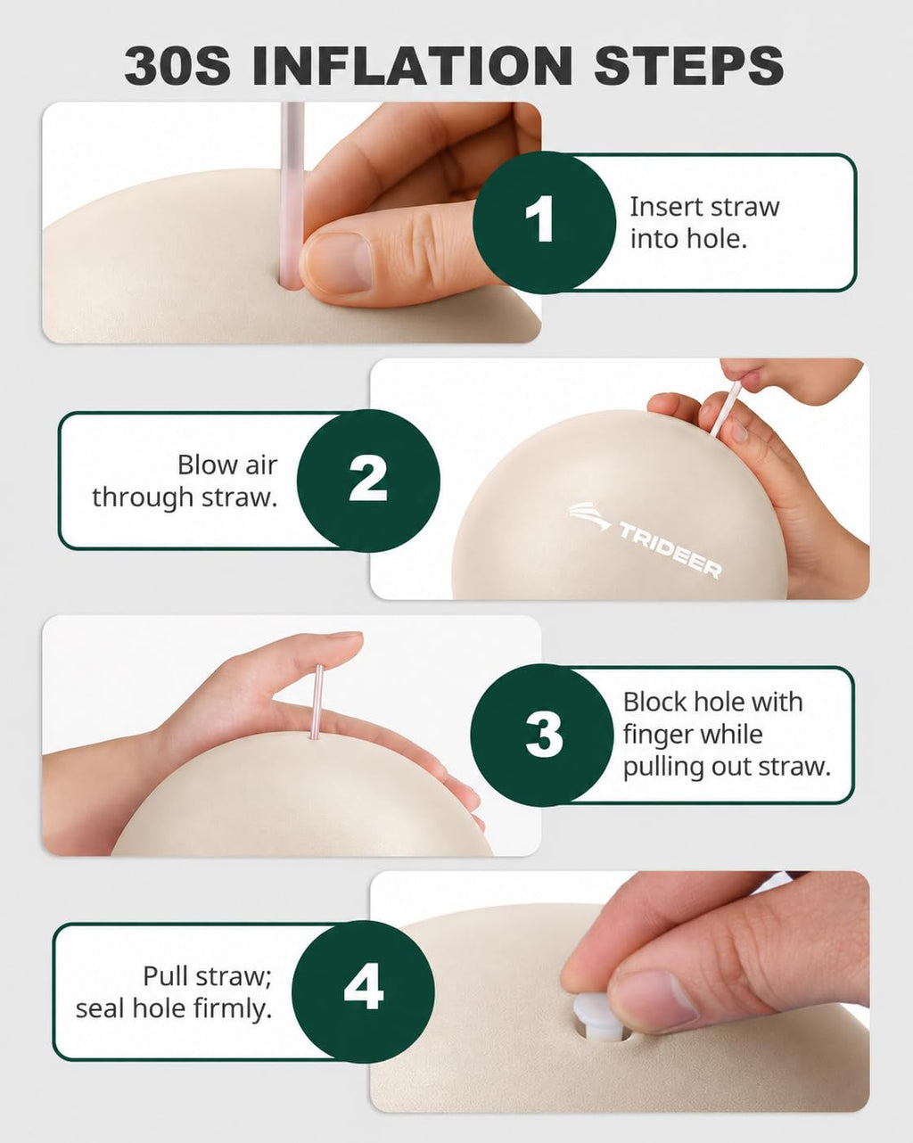 9 Inch Pilates Ball with Inflation Straw, Small Exercise Yoga Ball