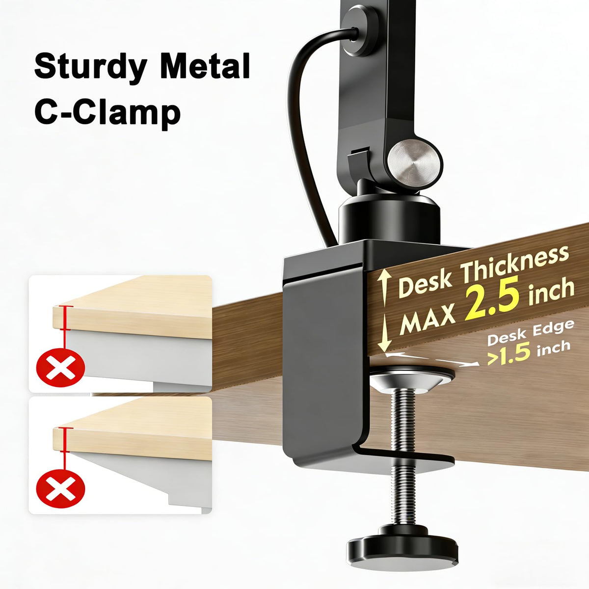 Pro LED Desk Lamp with Remote, Eye-Caring CRI95+ Dimmable Light, 3000K–6000K Adjustable Color Temperature, Flexible Clamp or Base Mount, Memory Function Desk Lamp for Office, Study & Zoom Meetings