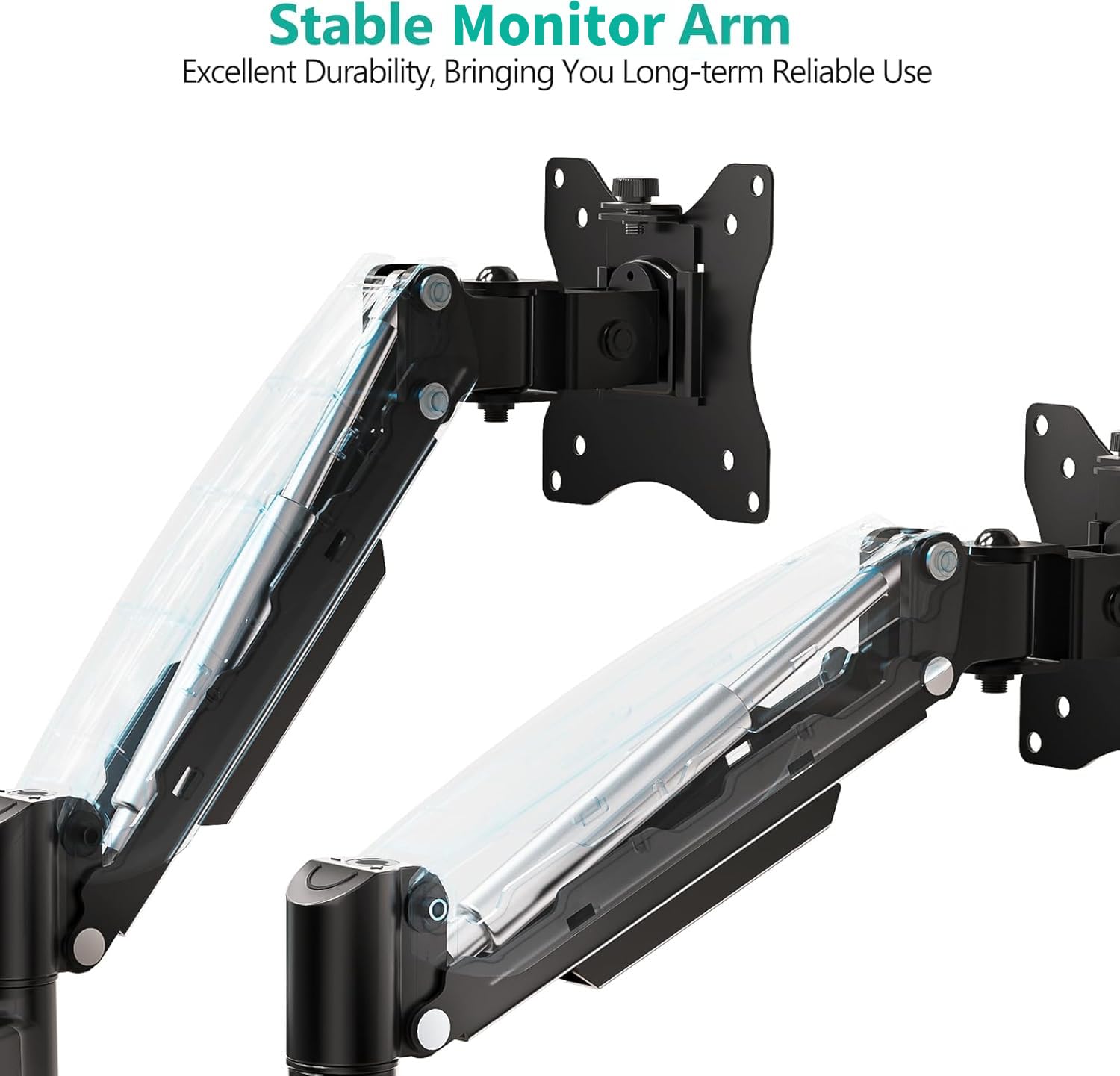 Triple Arm Laptop and Dual Monitor Desk Mount for 17" Notebook and Up to 32" Screens, Adjustable Monitor Arms with Tilt Swivel Rotation, VESA 75x75 100x100, Black