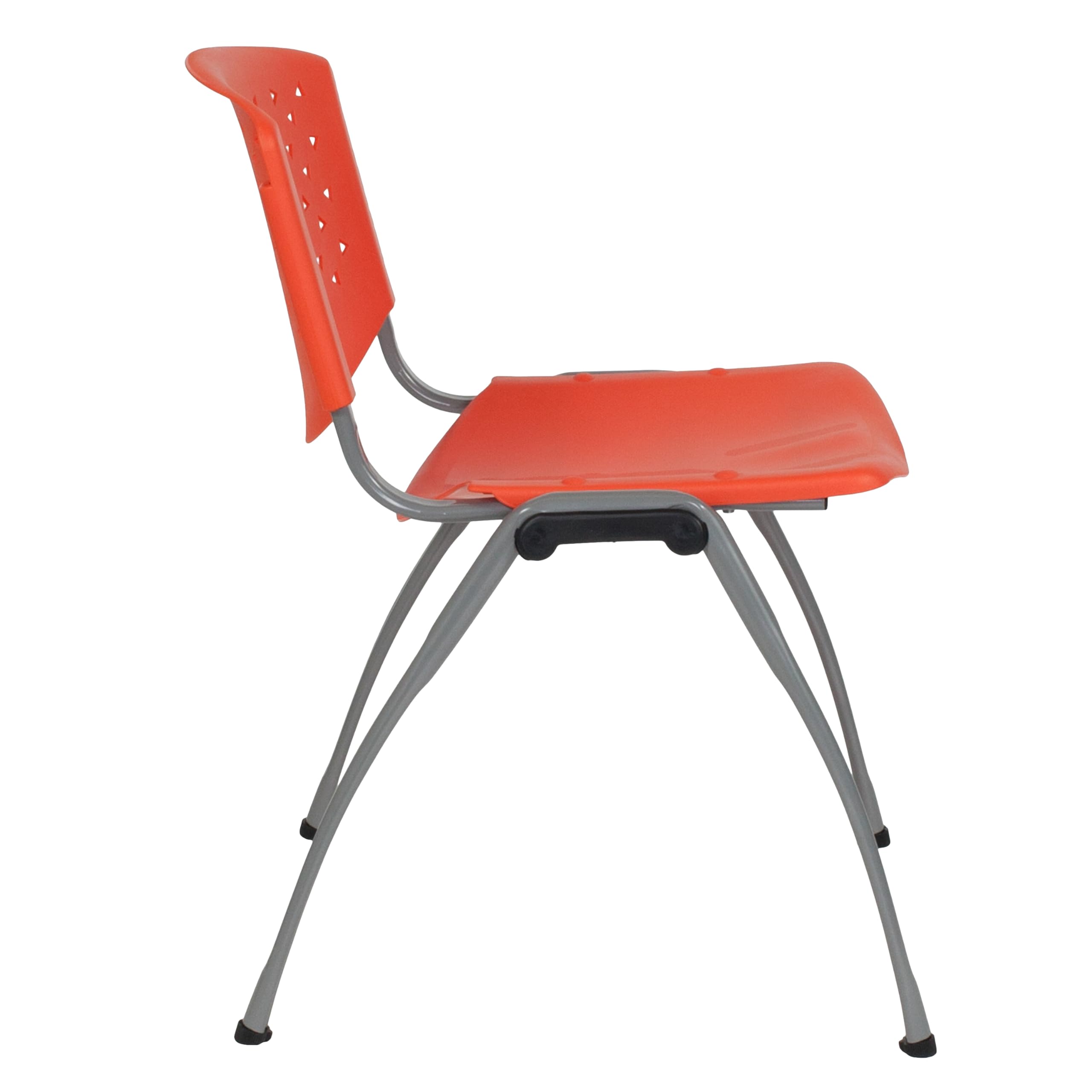 HERCULES Series 880 lb. Capacity Orange Plastic Stack Chair with Titanium Gray Powder Coated Frame