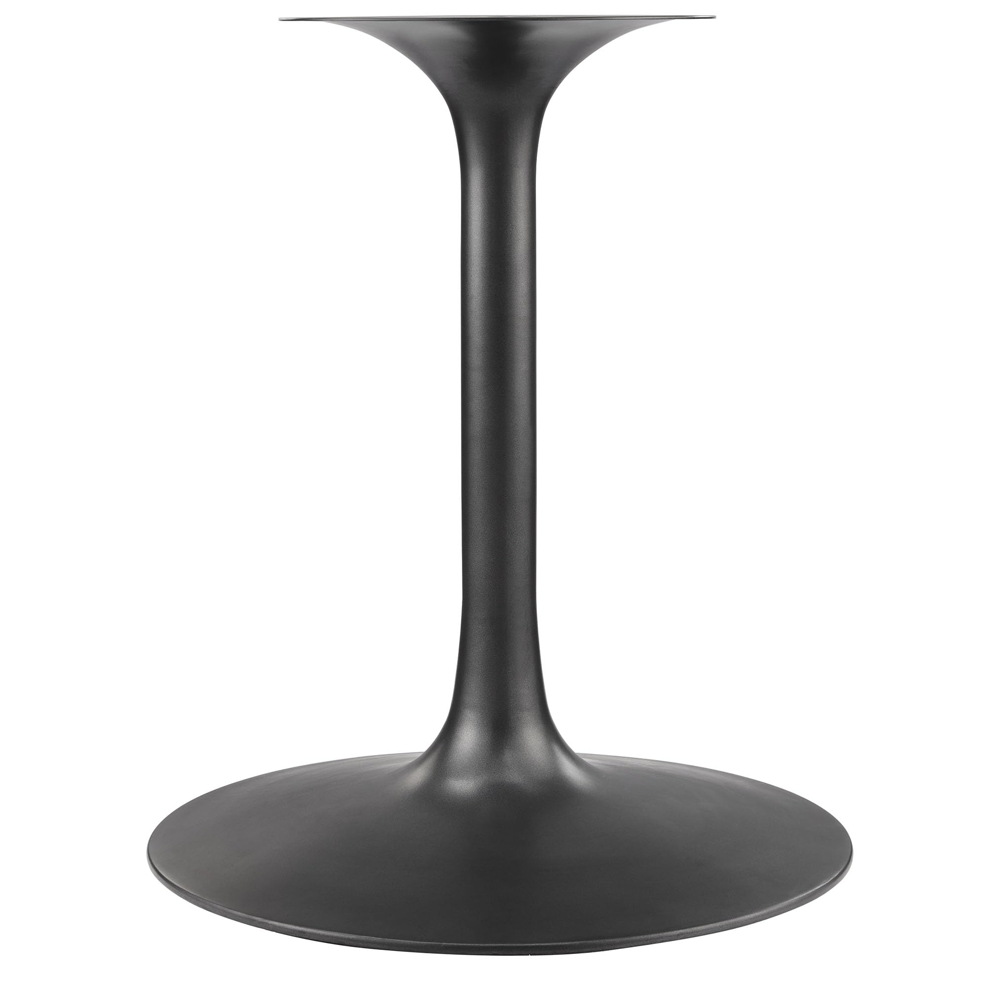 Modway Lippa 60 Inch Round Wood Dining Table with Metal Pedestal in Black Walnut - Modern Industrial Dining Table for 6 People - Solid Wood Tulip Kitchen Table