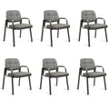 6 Pack, Waiting Room Guest Chair with Bonded Leather Padded Arm Rest for Office Reception and Conference Desk