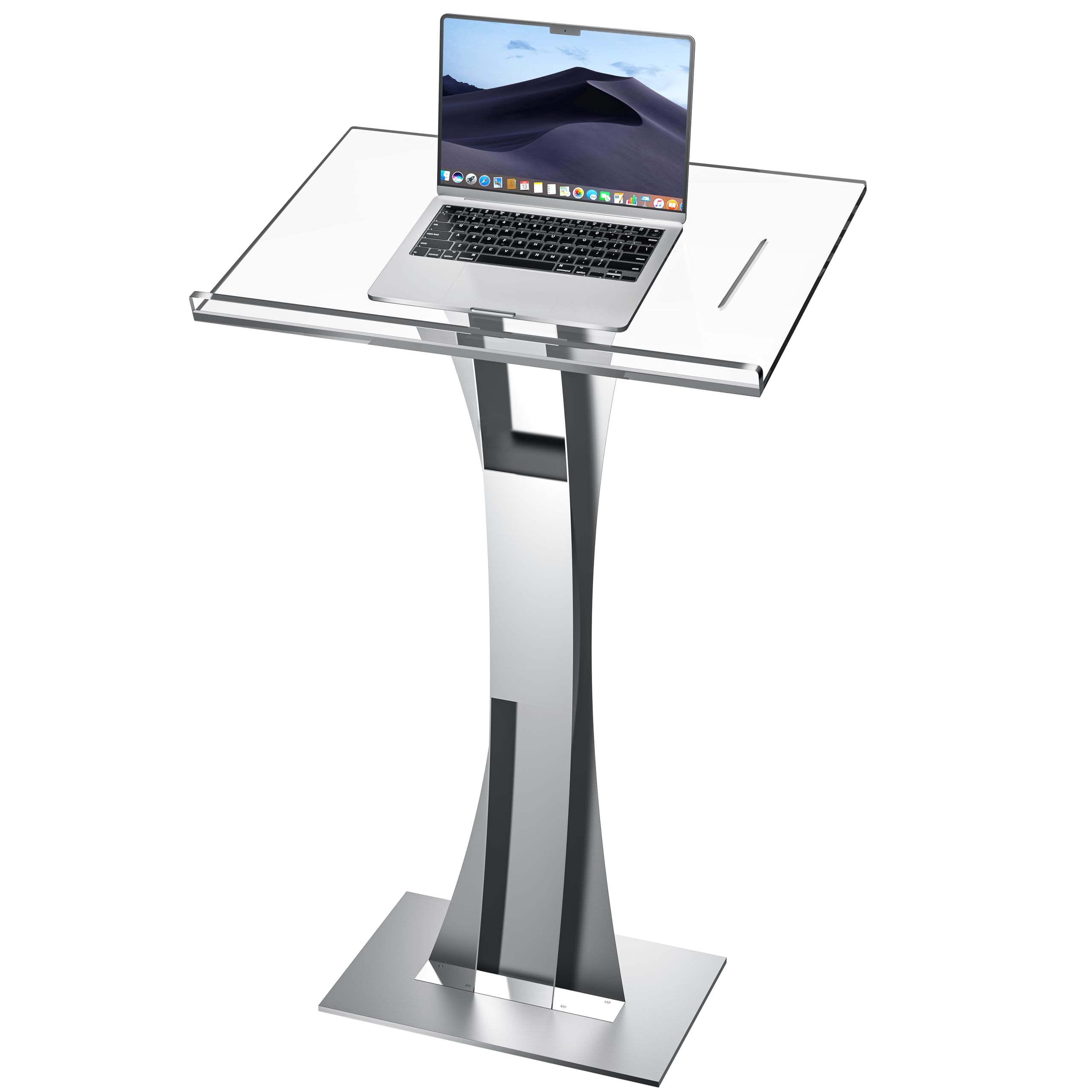 42.5" Pulpits for Churches, Acrylic Podium Stand with Iron Stable Bottom, Pulpit with 10MM Thickened Acrylic Countertop, Multi Function Lectern for Classroom Music Concert Conference