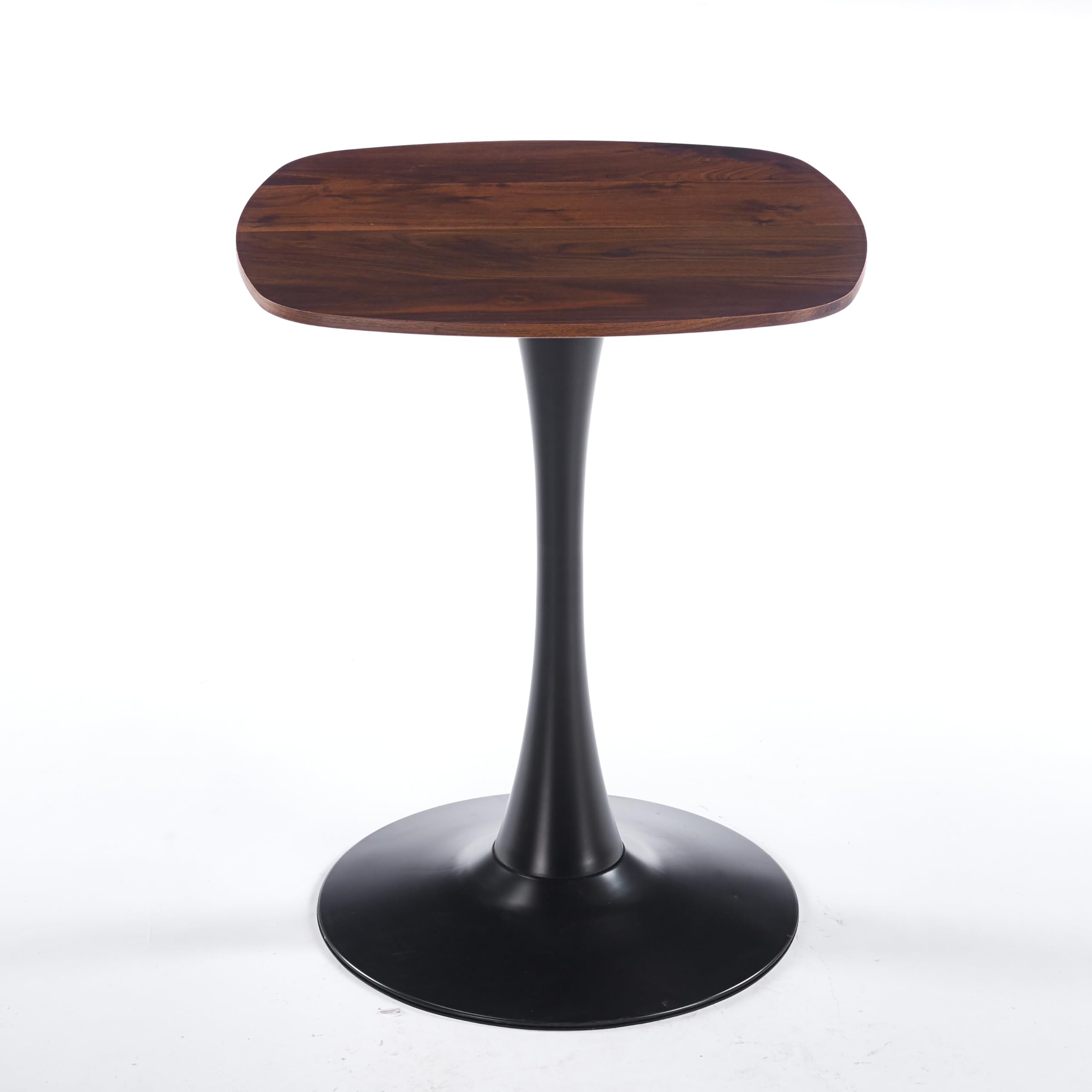 23.6" Square Tulip Dining Table, Mid-Century Tulip Table Kitchen Tulip Dining Table 2 People with MDF Table Top & Metal Base for Office Living Room