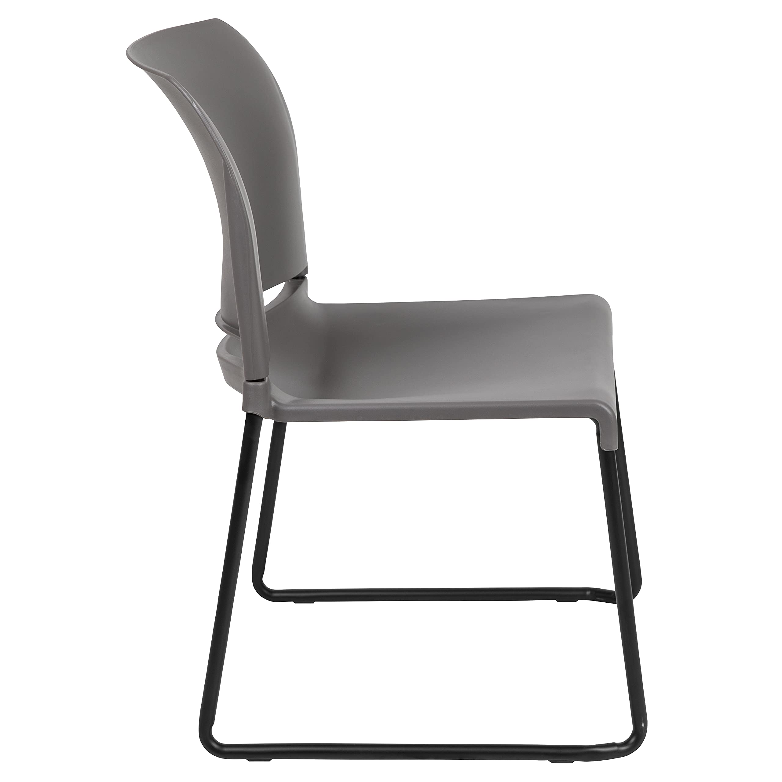 Set of 5, Hercules Series Contoured Stacking Chairs for Waiting Rooms and Offices, Ergonomic Lobby Chairs with Curved Back, Gray