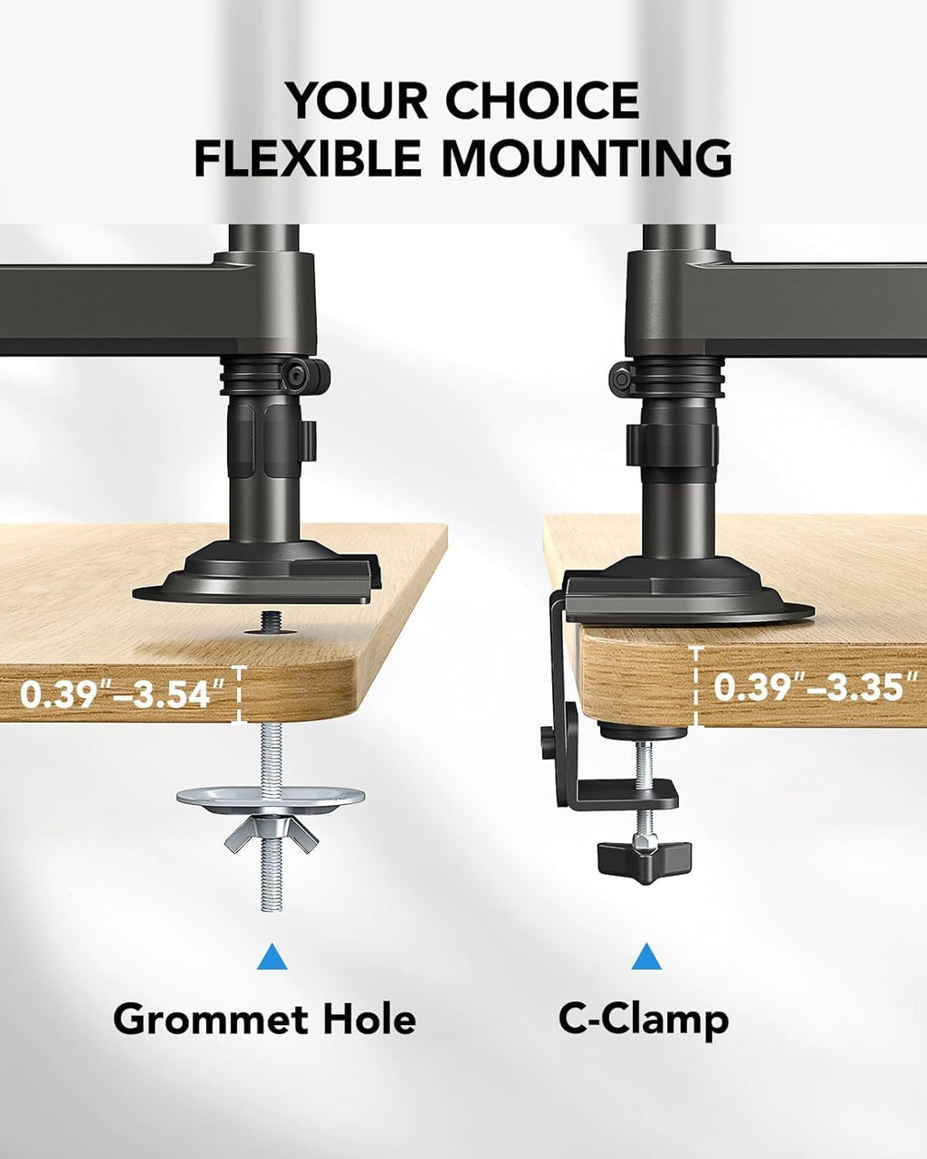 17-32 Inch Dual Monitor Stand, Vertical Dual Monitor Mount, Monitor Stand 2 Monitors, Ergonomic Adjustable Tilt/Swivel/Rotate, Weight Max 19.8 lbs, VESA 75/100mm