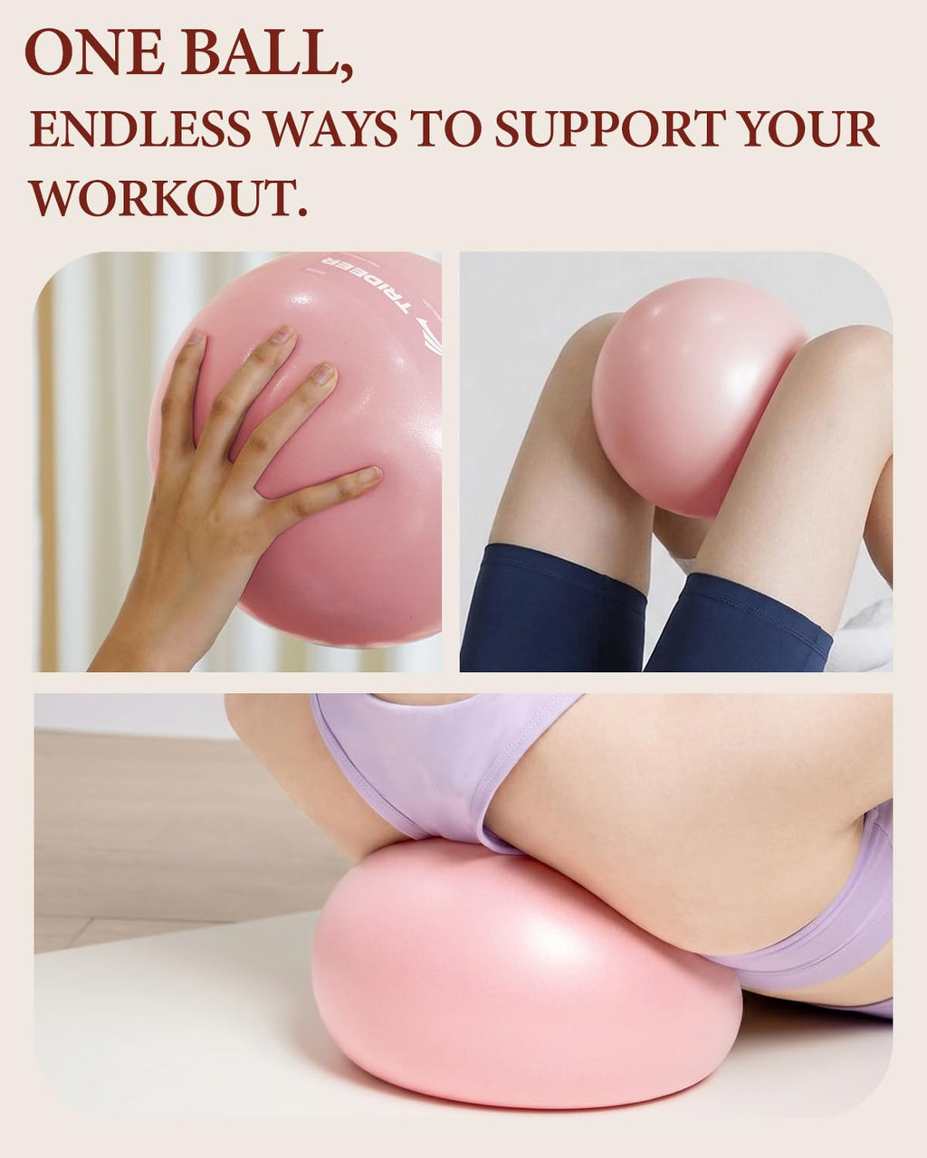 9 Inch Pilates Ball with Inflation Straw, Small Exercise Yoga Ball