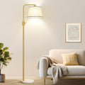 Gold Floor Lamp, 1000 LM LED Edison Bulb Included, Arc Floor Lamps for Living Room with Marble Base, Modern Standing Lamp Tall Lamps for Living Room Bedroom office