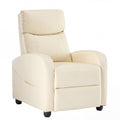 Recliner Chair Fabric Recliner Sofa No Massage, Home Theater Seating with Lumbar Support, Adjustable Push Back Overstuffed High-Density Sponge Reclining for Living Room, Beige